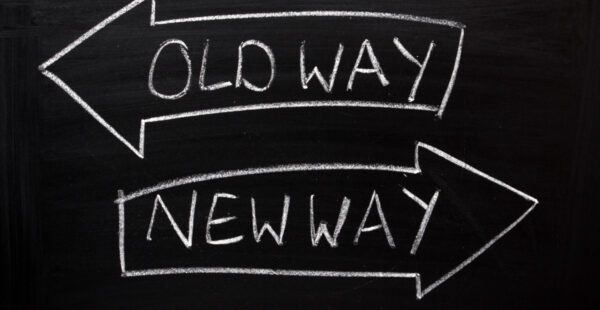 Arrows showing old way and new way