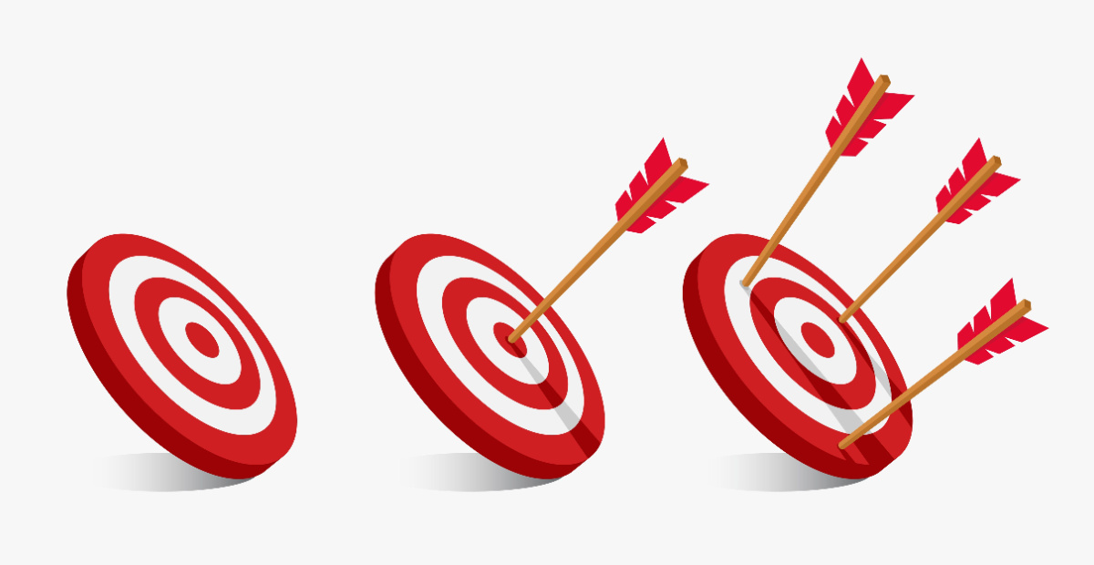 Arrows hitting and missing targets