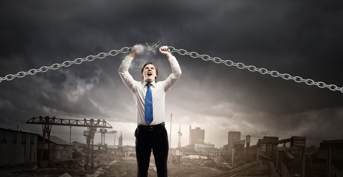 Young man breaks shackles