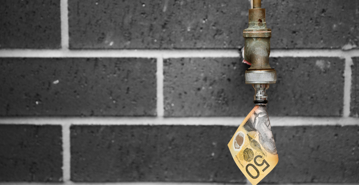 $50 coming out of tap