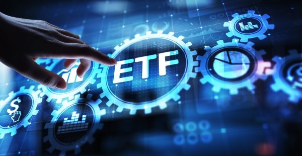 Finger touches ETF screen