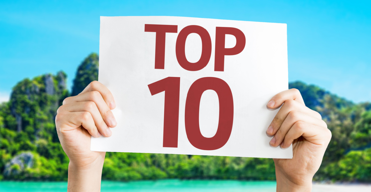 Hands holding up Top 10 sign