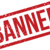 Stamp with the word Banned written in capitals and red