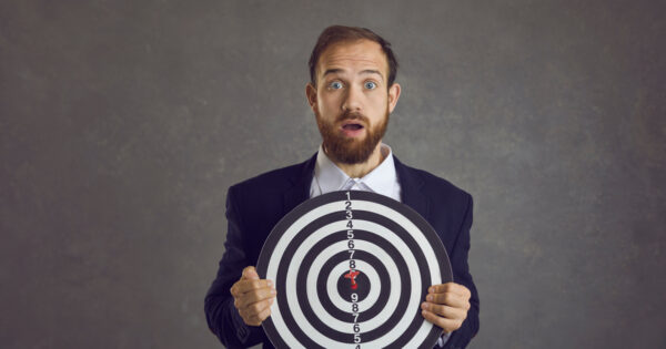 Man with target on chest